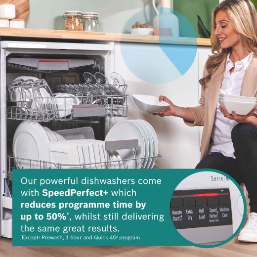Bosch Series 6 Standard Dishwasher - White - Annotation -  SpeedPerfect